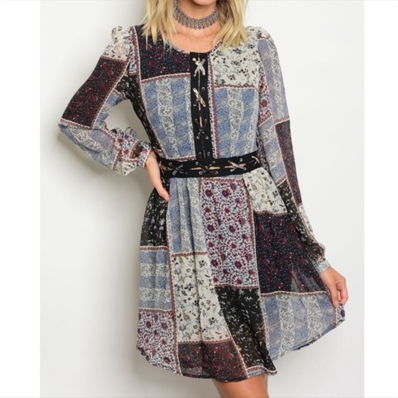 Hommage from Los Angeles Dresses & Skirts - [Hommage] Multicolor Printed Sexy Back Dress New